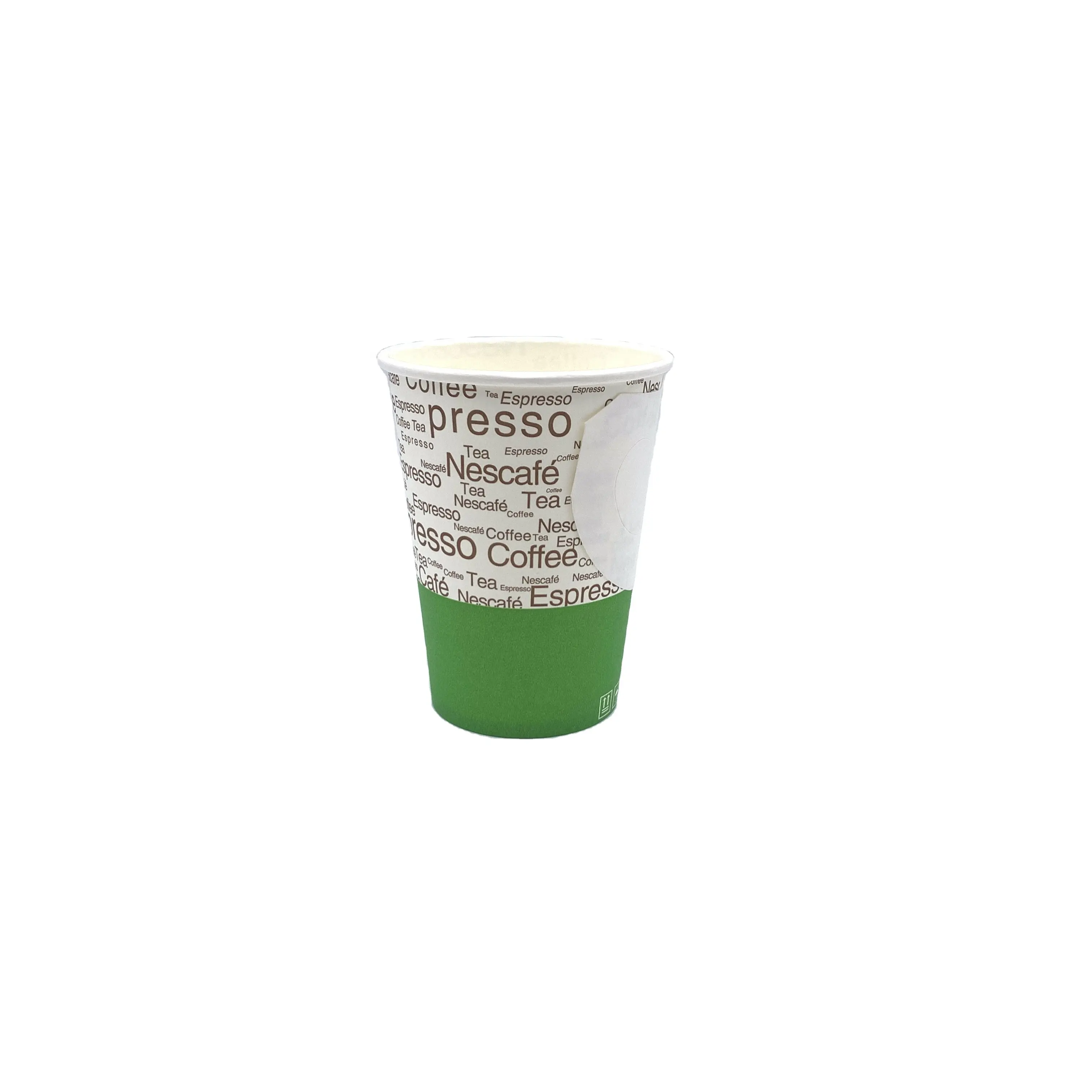 Custom logo Printed Disposable Double Wall Paper Coffee Cup with Lids