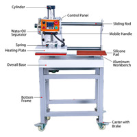 Presse à chaud pneumatique semi-automatique double station 20*30 pour transfert d'étiquettes de vêtements et personnalisation de logos sur T-shirts