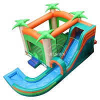 Goedkope Prijs Hoge Kwaliteit Opblaasbare Jungle Bounce Glijbaan Met Water Zwembad Combo Voor Verkoop En Huur