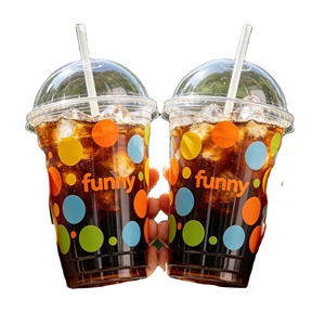 In Stock Blank PET <b>Cups</b> Custom Logo Disposable 8/10/12/14/16/32 Oz Clear Thickened <b>Cups</b> <b>Plastic</b> <b>Cups</b> for Bubble Tea Coffee - Product Image 1