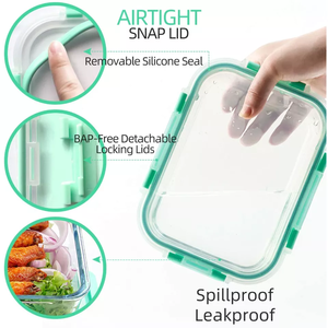 Hộp Đựng Thực Phẩm Bằng Thủy Tinh Có Nắp Đậy Hộp Đựng Chuẩn Bị Bữa Ăn Không Chứa BPA Kín Khí Dùng Cho Nhà Bếp Gia Đình - Product Image 2