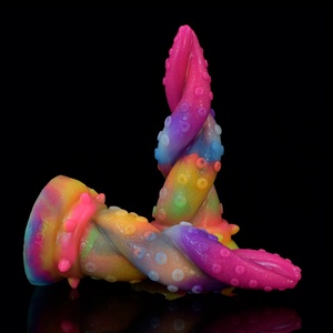 Factory Wholesale Price Luminous Liquid Silicone Monster Fantasy <b>Dildo</b> Glow in the Dark Adult Couple Sex Toy - Product Image 5