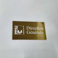 Plaque en laiton massif épaisse et résistante avec lettres 3D en relief, logo personnalisé, enseigne murale en métal pour entreprise, société, bureau