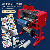 Machine industrielle A3 UV DTF tout-en-un avec laminateur, une tête d'impression DX7 pour l'impression d'étiquettes nominatives et numérotées pour animaux de compagnie (chats, chiens, pigeons) et de plaques d'identification en PET