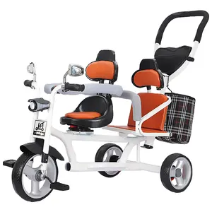 Wholesale new design two seats 3 Wheels Steel Kids Tricycle High quality double seat tricycle kids bike children tricycles