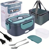 Portable 110V/12V 60W/80W avec couvercle en acier inoxydable conteneur boîte à lunch électrique pour voiture et usage domestique
