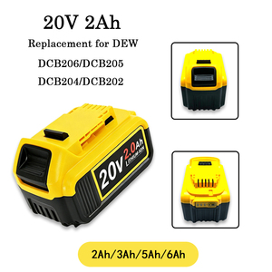 电锯、吹叶机、割草机替换用20V/2Ah/5Ah可充电锂离子电池DCB206/DCB205/DCB204/DCB202适用于DEW - Product Image 1