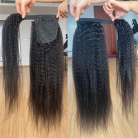 Extension de queue de cheval de cheveux humains naturels non transformés 100g perruque de queue de cheval complète pince à cheveux brésilienne Extensions de cheveux de queue de cheval