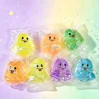 Jouet Squishy Fantôme d'Halloween en Gros, Rempli de Maltose, Pailleté, Translucide, Anti-Stress, à Presser, Viral TikTok, Très Tendance