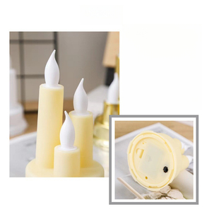 <span class=keywords><strong>Bougie</strong></span> pilier LED scintillante à 3 têtes, sans flamme, en <span class=keywords><strong>fausse</strong></span> <span class=keywords><strong>cire</strong></span>, pour la décoration de table de Noël et de mariage - Product Image 3