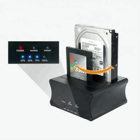 Docking Station Dual Bay untuk SSD/HDD Portabel, Plug and Play, Mendukung Kloning Offline, USB 3.0, untuk SSD/HDD SATA 2.5 inci dan 3.5 inci