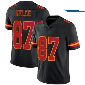 Chất Lượng Cao Mens Dành Cho Người Lớn Bóng Đá Mỹ Jersey Màu Đỏ Mahomes 15 Khâu Jersey Kho - Product Image 4