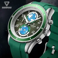 Montre à quartz pour homme Mark Fairwhale, boîtier en acier, aiguilles lumineuses, date, semaine, étanche, bracelet en caoutchouc FW-5730