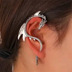 Dragon's Lure Earring Old-fashioned Dark Flying Dragon Removable Ear Hanging Exaggerated Creative Earrings