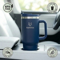 Gobelet isotherme de 40 oz avec poignée en acier inoxydable 18/8, anti-fuite, pour voyage, personnalisable avec logo, fournisseur en gros, prêt à expédier, OEM/ODM
