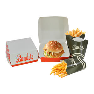 Boîte de conteneur de hamburger à emporter jetable personnalisé 6x6 pouces emballage de hamburger frites hamburger boîte de papier pour restaurant - Product Image 1