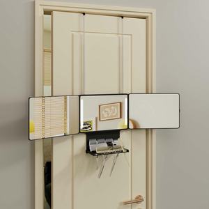 Có thể gập lại trifold 3 mặt cắt tóc trang điểm Vanity với LED ánh sáng Ba gương cho tự cắt tóc 3 Cách cắt tóc gương - Product Image 1