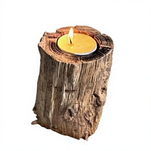 Wooden Tea Light <b>Holder</b> Set Round Stackable Eco Friendly Home Decoration - Product Image 6
