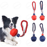 Le plus nouveau jouet interactif de remorqueur de chien de boules de mâcher de chien avec la corde en nylon élastique