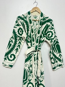 เสื้อคลุมกิโมโนยาวปักลายซูซานี ผ้าฝ้าย 100% สำหรับผู้หญิง อุ่นสบายในฤดูหนาว เป็นมิตรกับสิ่งแวดล้อม สไตล์ลำลอง - Product Image 6