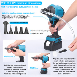 Bnmj เครื่องเป่าลมไร้สายอเนกประสงค์แบบ DIY แบตเตอรี่21V แบบไร้แปรงถ่านฟังก์ชั่นการดูดฝุ่น6.5Ah เกรดอุตสาหกรรม1.1M/นาที21V - Product Image 6
