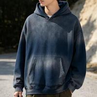 Hoodie vierge personnalisé, coupé, délavé à l'acide, effet soleil, vintage, durable, style streetwear décontracté, vente en gros