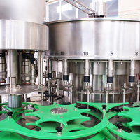 CE Volledig Automatische PET-fles Vulfles- en afsluitmachine 4-kops Rotatie Spoel- en Etiketteerlijn voor Appel Sinaasappel Mango Plant