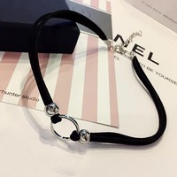 2024 nouveau noir ruban cygne clavicule chaîne femmes collier tour de cou anneau tempérament collier tour de cou collier Goth bijoux collier