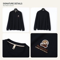 Haut de rugby pour hommes grandes tailles, col rond, manches longues, épais, décontracté, sportif, vintage, style preppy, pour l'extérieur, grande taille, à superposer