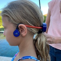Ensemble d'entraînement de natation sous-marine 200M avec émetteur radio FM, écouteurs sans fil à conduction osseuse, pince-nez et embouts auriculaires