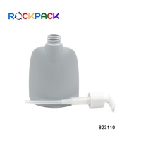Bouteilles de savon liquide gris en plastique de forme ovale avec pompe, 300 ml, 400 ml, 500 ml