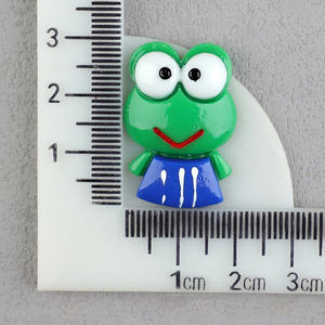 优质热卖可爱卡通平背绿色青蛙树脂装饰魅力 - Product Image 3