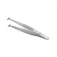 Pinces de fixation 3 7/8 pouces, mâchoire dentée de 10,0 mm de large, poignée plate, certifiées CE, pour tissus chirurgicaux