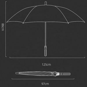 Paraguas Publicitario Semiautomático Grande, Impermeable, Doble, con Revestimiento Negro de Fibra, Nailon 190T, Diámetro de Apertura de 125 cm - Product Image 3