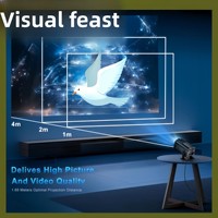 Projecteur LCD portable 1080P, 150 lumens ANSI, Android 11 LED, 1500:1, compatible 4K pour cinéma maison intérieur/extérieur