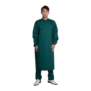 Factory direct sales dark green surgical gowns with long sleeves for surgical wear hospitals