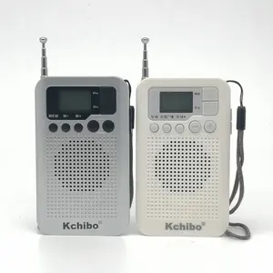 Kchibo portátil fm de radio digital de imágenes de alarma de reloj digital con retroiluminación de banda escáner de radio