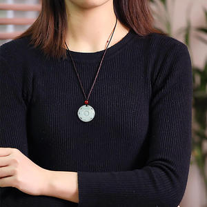 Colgante de Jadeíta Natural de Myanmar con Diseño de Bagua, Joyería para Mujer, Diseño Original, Estilo Chino, Regalo con Certificado de Tasación HJ94 - Product Image 4