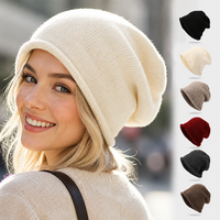 Bonnet tricoté uni et décontracté pour femme, doux et agréable pour la peau, idéal pour la rue, les activités de plein air, les voyages et le quotidien