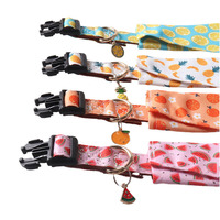 Nouveaux produits pour animaux de compagnie : Collier pour chien avec nœud papillon, série fruits et fleurs en tissu