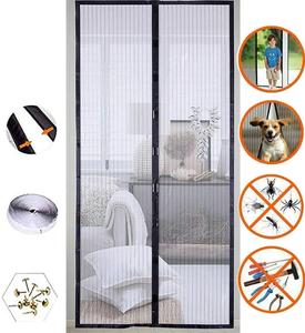 Tenda per porta Zanzariera in poliestere invisibile personalizzata tenda magnetica per Zanzariera con schermo a rete per porta francese Gary Stripe - Product Image 1