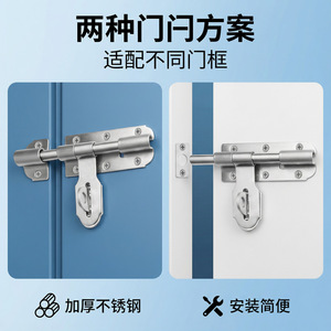 Stainless Steel Surface Mounted Door Bolts Heavy Duty Industrial Design Easy Installation For Warehouse Security - Product Image 5