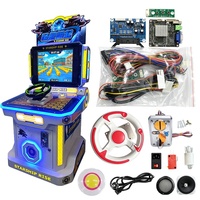 Kit DIY de jeu de course d'arcade 3 en 1, simulateur de conduite automobile, carte mère, carte de contrôle, volant, pièces de machine à monnayeur