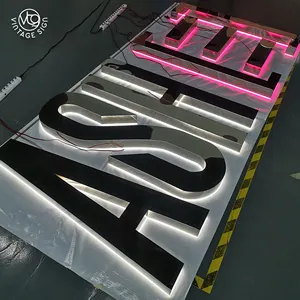 Logo harf 3D geri yaktı dükkanı üretici özel beyaz akrilik aydınlatmalı kanal işareti açık su geçirmez Led harfler