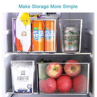 Boîte d'organisation de cuisine en plastique PET transparent organisateur de réfrigérateur empilable boîte de rangement de réfrigérateur pour boisson aux fruits et légumes
