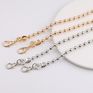 Cadena de cuentas redonda chapada en metal para colgar en el bolso, accesorios de joyería DIY, color plata y oro 12023 - Product Image 2