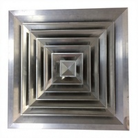 Diffuseur de grille HVAC moderne en alliage d'aluminium carré pour ventilateur de plafond vertical, conception de climatisation