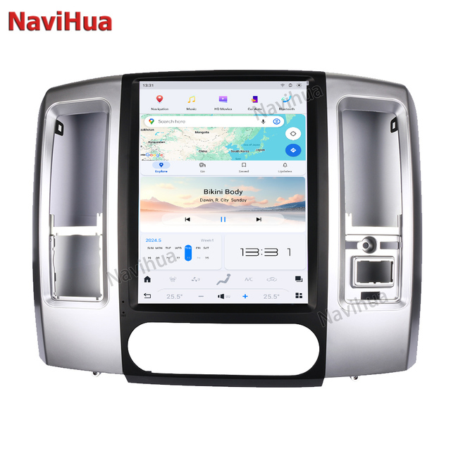 NaviHua Auto Electronics AutoRadio Audio Stereo Gps Navigation Vertical Screen Tesla Style for Dodge RAM 2008-2011 Two Seat