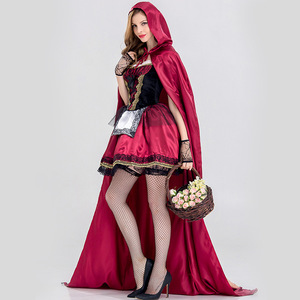 Disfraz de Halloween para Mujer Talla Grande, Capa Larga de Poliéster, Disfraz de <span class=keywords><strong>Caperucita</strong></span> <span class=keywords><strong>Roja</strong></span>, Traje de Reina - Product Image 2
