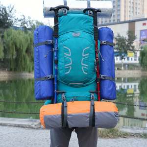 Mochila de Senderismo de Gran Capacidad, Impermeable, de Poliéster, con Marco Externo, para Montañismo, Camping y Viajes, 60L, Venta al Por Mayor de Fábrica - Product Image 6